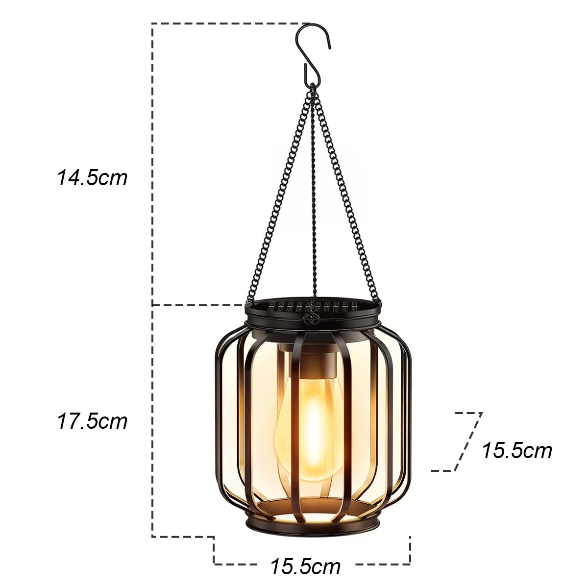 Solar LED Lantern Light – Retro Hanging Outdoor Waterproof Decor