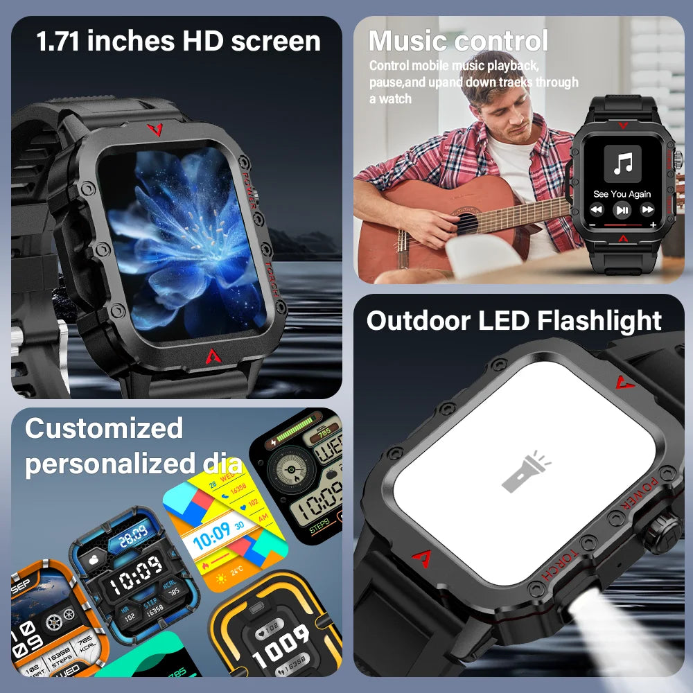 LAXASFIT 2024 Smartwatch with Bluetooth Call & Health Monitoring