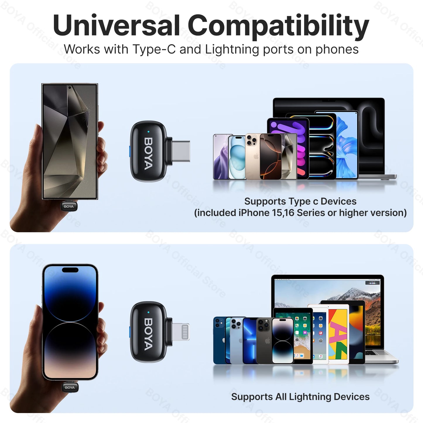 BOYA Mini Wireless Lavalier Microphone for iOS & Android