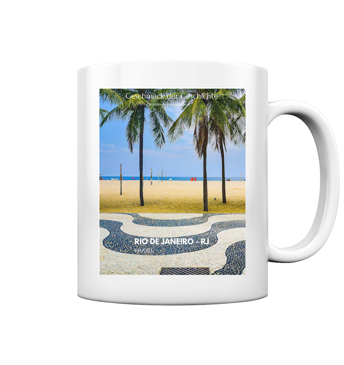 Personalised Kaffeetasse Personalizado - Copacabana Rio de Janeiro “Goldene Plantage”